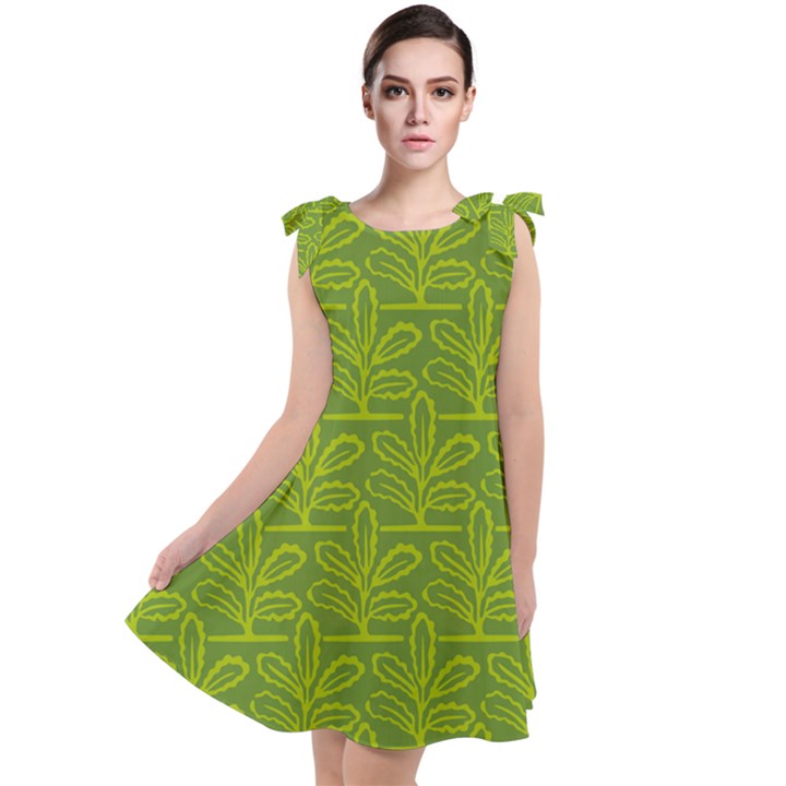 Oak Tree Nature Ongoing Pattern Tie Up Tunic Dress