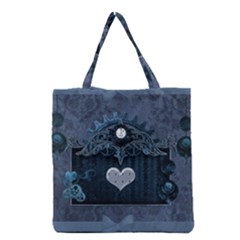 Elegant Heart With Steampunk Elements Grocery Tote Bag by FantasyWorld7