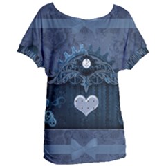 Elegant Heart With Steampunk Elements Women s Oversized Tee by FantasyWorld7