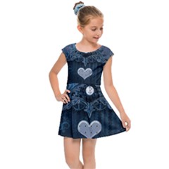 Elegant Heart With Steampunk Elements Kids  Cap Sleeve Dress by FantasyWorld7