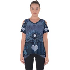 Elegant Heart With Steampunk Elements Cut Out Side Drop Tee by FantasyWorld7