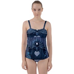 Elegant Heart With Steampunk Elements Twist Front Tankini Set by FantasyWorld7