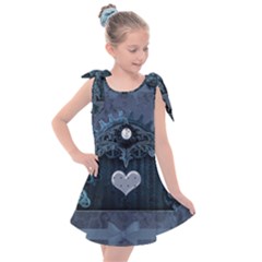 Elegant Heart With Steampunk Elements Kids  Tie Up Tunic Dress by FantasyWorld7