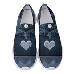 Elegant Heart With Steampunk Elements Women s Slip On Sneakers