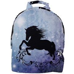 Wonderful Black Horse Silhouette On Vintage Background Mini Full Print Backpack by FantasyWorld7