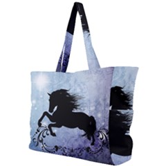 Wonderful Black Horse Silhouette On Vintage Background Simple Shoulder Bag by FantasyWorld7