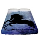 Wonderful Black Horse Silhouette On Vintage Background Fitted Sheet (California King Size) View1