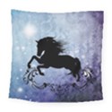 Wonderful Black Horse Silhouette On Vintage Background Square Tapestry (Large) View1