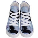 Wonderful Black Horse Silhouette On Vintage Background Kids  Hi-Top Skate Sneakers View1