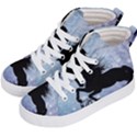 Wonderful Black Horse Silhouette On Vintage Background Kids  Hi-Top Skate Sneakers View2