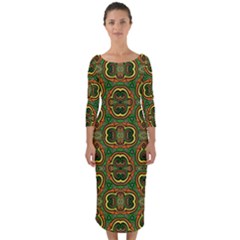 Ml 153 1 Quarter Sleeve Midi Bodycon Dress by ArtworkByPatrick