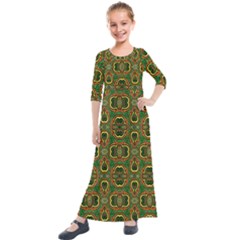 Ml 153 1 Kids  Quarter Sleeve Maxi Dress by ArtworkByPatrick