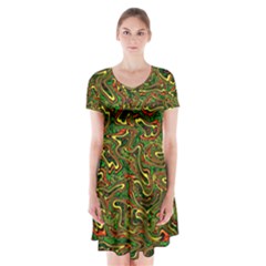 Ml 153 Short Sleeve V-neck Flare Dress by ArtworkByPatrick