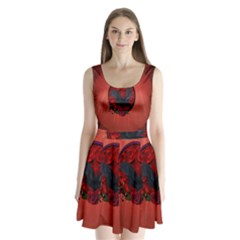 The Crow With Roses Split Back Mini Dress  by FantasyWorld7