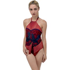 The Crow With Roses Go With The Flow One Piece Swimsuit by FantasyWorld7