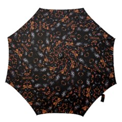 Fractal Vintage Grunge Print Design Hook Handle Umbrellas (medium) by dflcprintsclothing