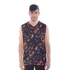 Fractal Vintage Grunge Print Design Men s Basketball Tank Top