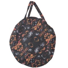 Fractal Vintage Grunge Print Design Giant Round Zipper Tote by dflcprintsclothing