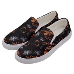 Fractal Vintage Grunge Print Design Men s Canvas Slip Ons by dflcprintsclothing