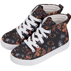 Fractal Vintage Grunge Print Design Kids  Hi-top Skate Sneakers by dflcprintsclothing