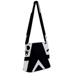 Black And White Geometric Design Zipper Messenger Bag