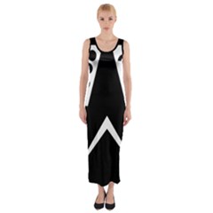 Black And White Geometric Design Fitted Maxi Dress