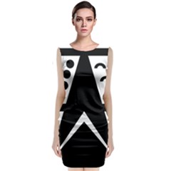 Black And White Geometric Design Classic Sleeveless Midi Dress