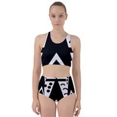 Black And White Geometric Design Racer Back Bikini Set by yoursparklingshop