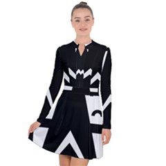 Black And White Geometric Design Long Sleeve Panel Dress by yoursparklingshop