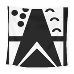 Black And White Geometric Design Square Tapestry (large)