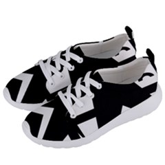 Black And White Geometric Design Women s Lightweight Sports Shoes by yoursparklingshop