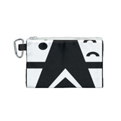 Black And White Geometric Design Canvas Cosmetic Bag (small) by yoursparklingshop