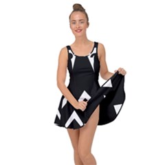 Black And White Geometric Design Inside Out Casual Dress