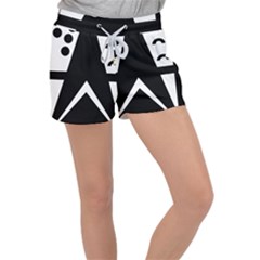 Black And White Geometric Design Women s Velour Lounge Shorts by yoursparklingshop