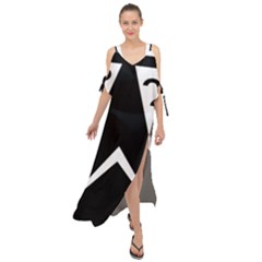 Black And White Geometric Design Maxi Chiffon Cover Up Dress