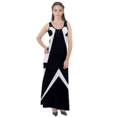 Black And White Geometric Design Sleeveless Velour Maxi Dress