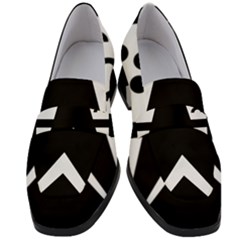 Black And White Geometric Design Women s Chunky Heel Loafers by yoursparklingshop