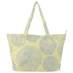 Spring Dahlia Print - Pale Yellow & Light Blue Full Print Shoulder Bag by WensdaiAmbrose