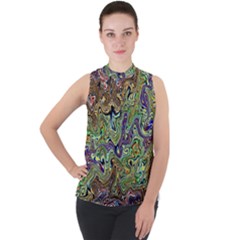 Ml 158 Mock Neck Chiffon Sleeveless Top by ArtworkByPatrick