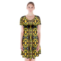 Ml 161 Short Sleeve V-neck Flare Dress by ArtworkByPatrick