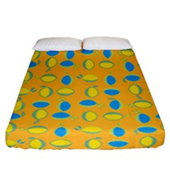 Lemons Ongoing Pattern Texture Fitted Sheet (queen Size) by Mariart