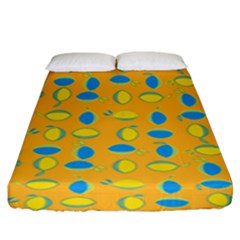 Lemons Ongoing Pattern Texture Fitted Sheet (king Size) by Mariart