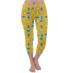 Lemons Ongoing Pattern Texture Capri Winter Leggings 