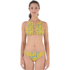 Lemons Ongoing Pattern Texture Perfectly Cut Out Bikini Set