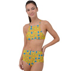 Lemons Ongoing Pattern Texture High Waist Tankini Set by Mariart