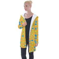 Lemons Ongoing Pattern Texture Longline Hooded Cardigan