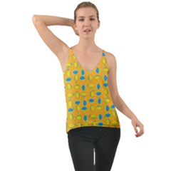 Lemons Ongoing Pattern Texture Chiffon Cami