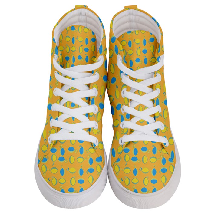 Lemons Ongoing Pattern Texture Women s Hi-Top Skate Sneakers