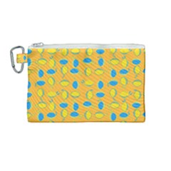 Lemons Ongoing Pattern Texture Canvas Cosmetic Bag (medium)