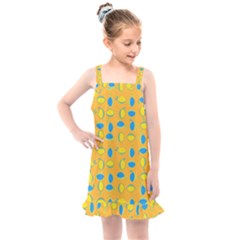 Lemons Ongoing Pattern Texture Kids  Overall Dress